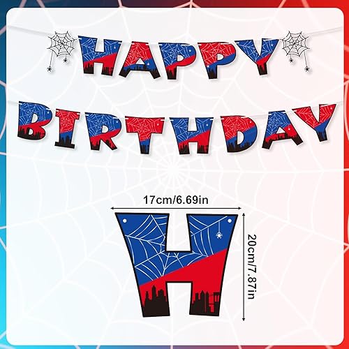 Bannière D'anniversaire Araignée, Décorations Fête Araignée Bannière Joyeux Anniversaire Papier Coloré Guirlande Fanions Suspendue pour Décoration Toile Fond sur Thème Héros pour Enfants - Nail Gallerys