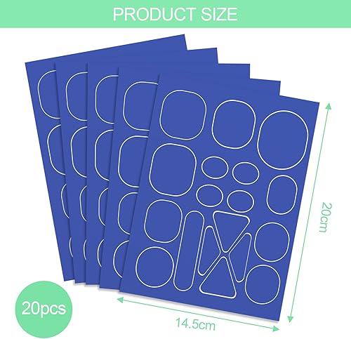 Fervalyna 20 Pièces Patch Réparation Doudoune, Tissu Autocollant Reparation, Patchs de Réparation pour Veste en Duvet, Patchs de Réparation, Patch de Réparation pour Doudoune pour Vestes(Bleu) - Nail Gallerys