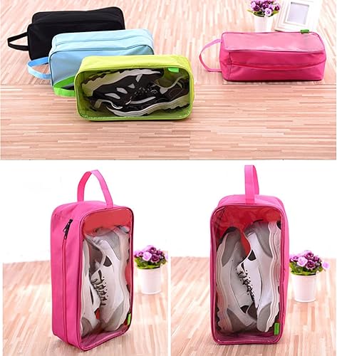 Générique Sac à Chaussures ImperméAble Voyage Voyage Pliable Transparent Pantoufles Sac Zip Sac De Rangement Pour Chaussures Cube Oxford (Vert,17 * 11 * 34cm) - Nail Gallerys