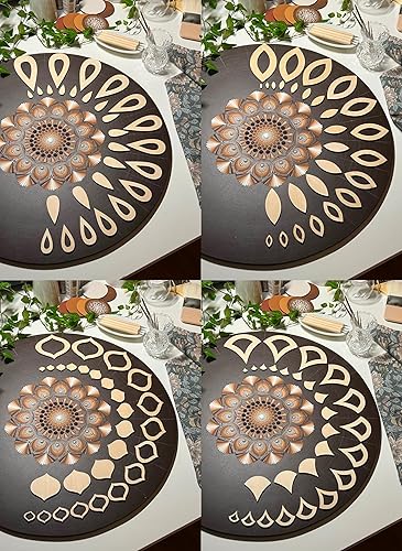 Lot de 13 pochoirs Mandala Wow Art - 364 formes en bois pour Dot Art, traçage, dessin géométrique - 13 ensembles de pochoirs - Kit d'artisanat bohème - Nail Gallerys