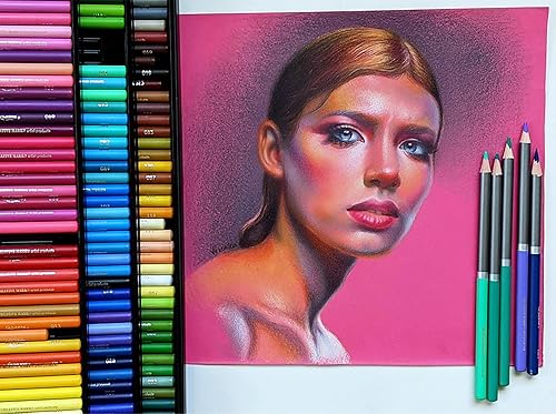 Creative Mark Cezanne Lot de 120 crayons de couleur multicolores de qualité supérieure – Crayons à dessin hautement pigmentés – Crayons de couleur pour dessin, mélange, coloriage et plus encore - Nail Gallerys