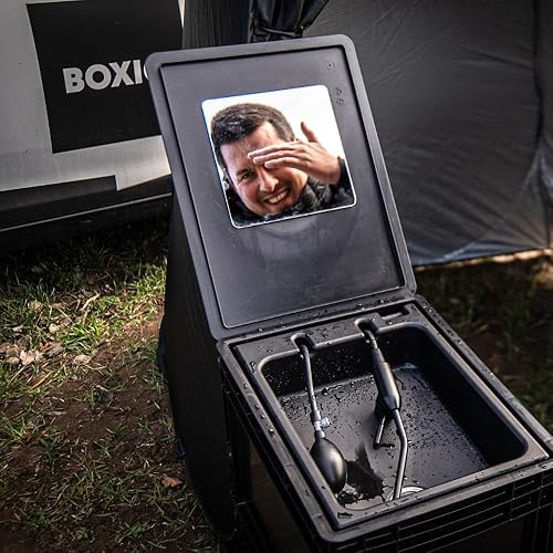 BOXIO - Mirror : Miroir 18 x 18 cm, Miroir de Douche Autocollant pour Voyager sans percer, idéal pour se raser et pour Les Soins cosmétiques, pour Le carrelage et Le Montage Mural dans la Douche - Nail Gallerys