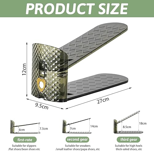 Lot de 1 Support à Chaussures Réglables, Empiler Les Chaussures, Organiseur de Chaussures, Matériau PP Durable et Facile d'entretien, Economie d'Espace à Chaussures Support Rack (Vert) - Nail Gallerys
