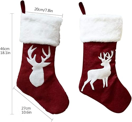 Chaussette de Noël Grande Taille 2pcs Bottes de Noël Sac Cadeau de Noël Cadeau de décoration Créatif Santa Bonhomme de Neige Décoration de Noël Sac Sachet Pochette Pour Fête Nouvel An Veille de Noël - Nail Gallerys