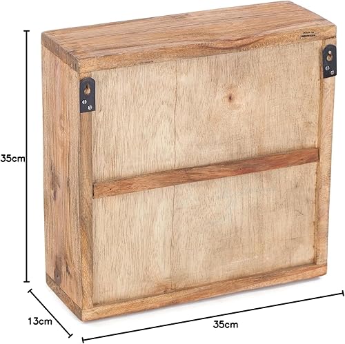 Armoire à pharmacie – Medic 35 – 35 x 35 x 13 cm (h x l x p) – En acajou – Armoire murale au design vintage retapé chic - Nail Gallerys