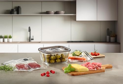 Caso VacuBoxx Eco M Récipient sous vide de 800 ml et Vacu OneTouch | Passe au lave-vaisselle, sans BPA, récipient en verre - Nail Gallerys