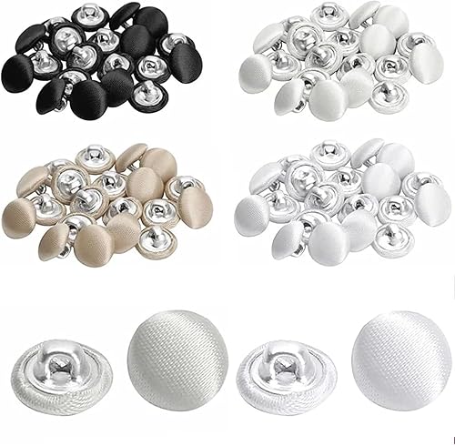 Lot de 10 boutons à tige en métal recouvert de satin pour robe de mariée, smoking - Nail Gallerys