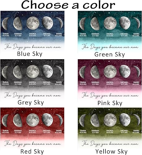 Art mural des phases de la lune, nuit étoilée Poster en toile personnalisé sur les phases de la lune pour la maison, Les jours où tu es devenue notre mère Impression lunaire de la fête des mères - Nail Gallerys