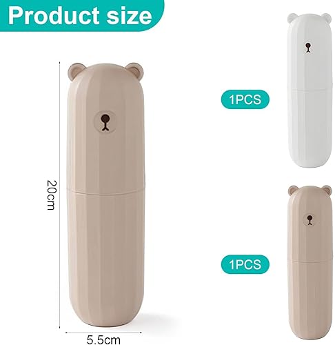 Boîte De Brosse À Dents 2 Pièces, Seau De Brosse À Dents De Dessin Animé Simple, Boîte De Rangement De Brosse À Dents, Boîte De Rangement Multifonctionnelle, Voyage Et Camping - Nail Gallerys