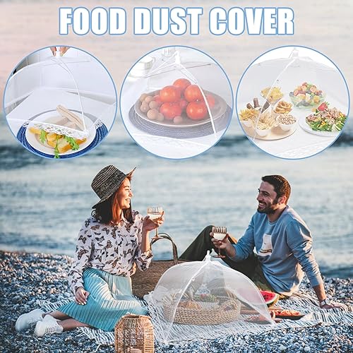 3PCS Large Couverture de Nourriture,32 x 32 cm,Cloche Alimentaire Pliable,Pop-up Anti-Mouches en Maille Pliables,réutilisable,pour Barbecue Pique-nique Aliments (blanc) - Nail Gallerys