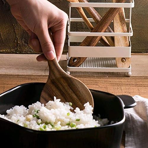 Lankater 1pc en Bois De Teck Riz Cuillère, en Bois Massif Naturel Riz Cuillère De Riz en Bois Paddle Big Potato Cuillère Ustensiles De Cuisine en Bois - Nail Gallerys