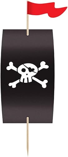 PartyDeco - Lot de 6 moules à cupcakes avec décoration pour cupcakes, fête, thème pirates, couleur ZFM3 - Nail Gallerys