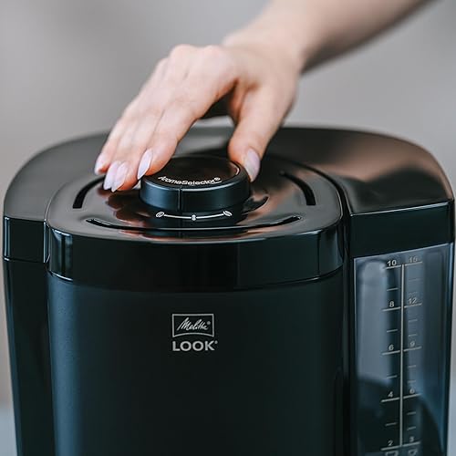 Melitta, Cafetière Filtre LOOK 1,25L Noir, Cafetière Programmable, Fonction AromaSelector, Fonction Maintien au Chaud, Porte-filtres 1x4 pour 10 tasses, Verseuse en Verre Borosilicate,1025-03,1080W - Nail Gallerys