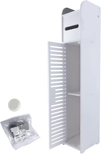 ZanGe Armoire à Papier Toilette, Armoire de Rangement Autoportante pour Salle de Bain avec Porte-Rouleau de Papier et Porte Simple, Armoire de Rangement pour Salle de Bain étanche - Nail Gallerys