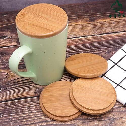 LPAYOK Lot de 4 couvercles de tasse en bambou, couvercles de tasse à café, couvercles de tasse à café, couvercles de tasse à thé pour verre à bière latte - Nail Gallerys