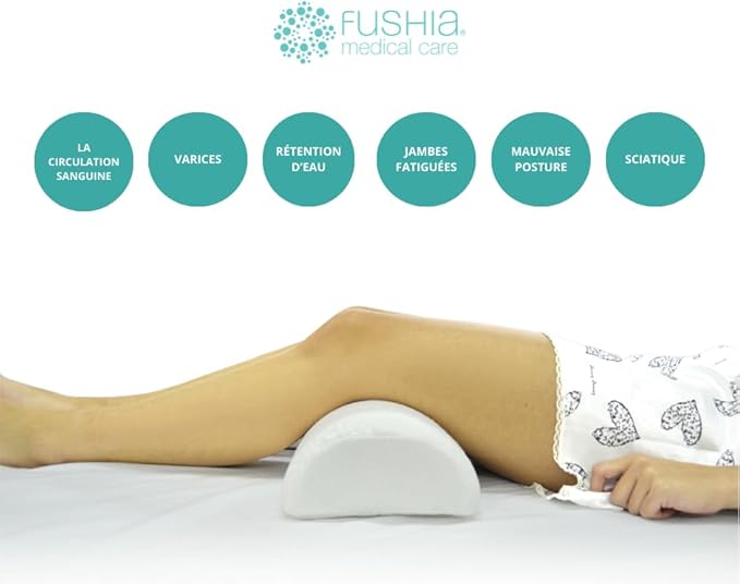 Fushia Medical Care Coussin Orthopédique de Jambes, Genoux, Lombar et Cou Orthopédique en Mousse Souple et Housse Lavable pour Personnes avec Mauvaise Circulation et Amélioration du Positionnement - Nail Gallerys