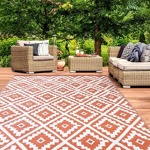 IDMarket - Tapis extérieur Bahamas Terracotta 120 x 180 CM - Nail Gallerys