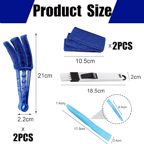 ZWWOGE Brosse de Nettoyage,2 pièces,pour Store de Fenêtre,Stores à Enrouleur et lamelles,avec Manchon en Microfibre,Nettoyage pour Stores vénitiens et Volets,Brosse de Nettoyage pour Volets,radiateur - Nail Gallerys