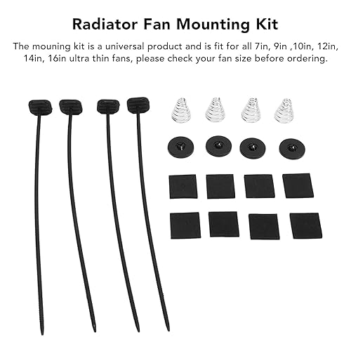 Kit D'installation de Ventilateur de Voiture Véhicule Ventilateur de Refroidissement Kit de Montage Universel Ajustement pour 7 Pouces 9 Pouces 10 Pouces 12 Pouces 16 Pouces - Nail Gallerys
