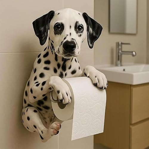 Support Papier Toilette Mural Forme De Chien, Joli Porte Chien Papier 3D, Derouleur Papier Toilette Murale en Forme d'animal, 22×16×12cm, Cadeau pour Les Amoureux des Chiens. (D) - Nail Gallerys