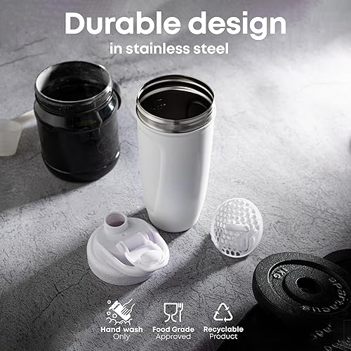 Smartshake Rockband Reforce Bouteille shaker protéinée en acier inoxydable, 900 ml, couvercle étanche à visser, sans BPA, non isolé, unisexe (logo Judas Priest) - Nail Gallerys