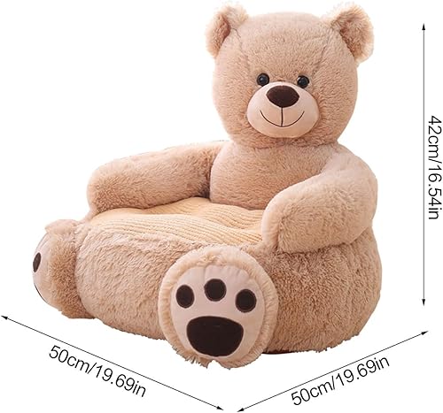 Anulely Chaise De Canapé Ours, Enfant Fauteuil en Peluche De Bébé, Fauteuil Inclinable pour Tout Petits, Meubles De Chambre À Coucher en Peluche d'animaux De Dessin Animé Mignon - Nail Gallerys