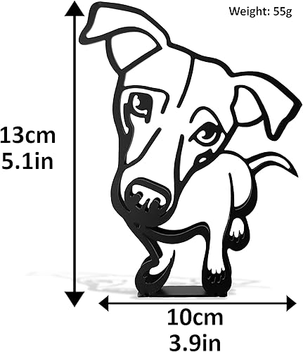 Petite statue en métal de style dessin animé Jack Russell Décoration de bureau - Nail Gallerys