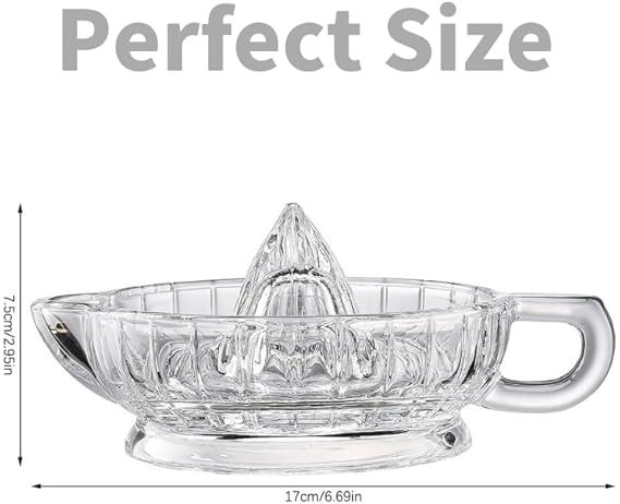 Presse-citron en Verre, Petit Presse-agrumes, Presse-agrumes Presse-citron, Alésoir Manuel en Verre Transparent Cyrstal Manuel avec Poignée et Presse-agrumes en Verre épais(#1) - Nail Gallerys