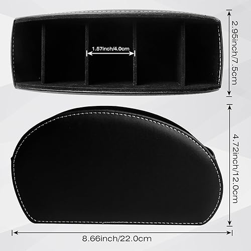 PRITOK Support de télécommande avec 5 poches - En cuir synthétique - Grand support pour TV, DVD, clé 4K et télécommandes Bluray - Organiseur de bureau pour stylos, téléphone portable - Nail Gallerys