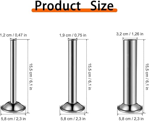 Entonnoir de remplissage de saucisses, tubes de remplissage de hachoir à viande en acier inoxydable, 3 pièces, pour hachoir à viande de taille 5, 3 tailles - Nail Gallerys