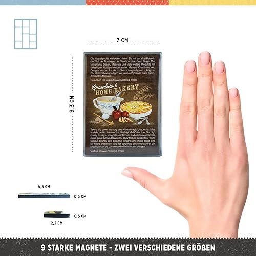 Nostalgic-Art, Set d'aimants rétro, Home Bakery – Idée de Cadeau pour Les nostalgiques, Décoration pour Le frigo, Design Vintage, 9 pièces - Nail Gallerys