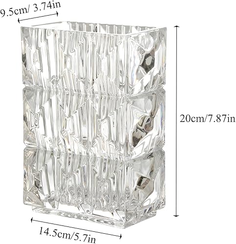Vase Carré en Verre Transparent Vase en Forme de Livre en Verre Vase Design Moderne en Verre pour Salon Centres de Table Bibliothèque Comptoir Mariages (15 * 10 * 20cm) - Nail Gallerys