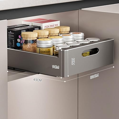 Hodeffior Organiseur d'armoire coulissant fixe avec film adhésif sans film - Extensible - Pour tiroir coulissant - 35 x 43 x 8 cm (l x P x H) - Noir - Nail Gallerys