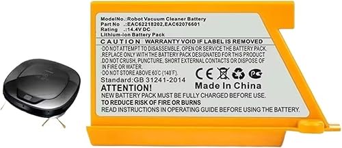 OJAQYUYA Batterie 14,4 V 5000 MAh, Compatible avec Les Aspirateurs Robots LG VR6270LVB, VR6270LVMB, VR63455LV, VR6370LVM, VR64604LV(VR-3500mAh) - Nail Gallerys