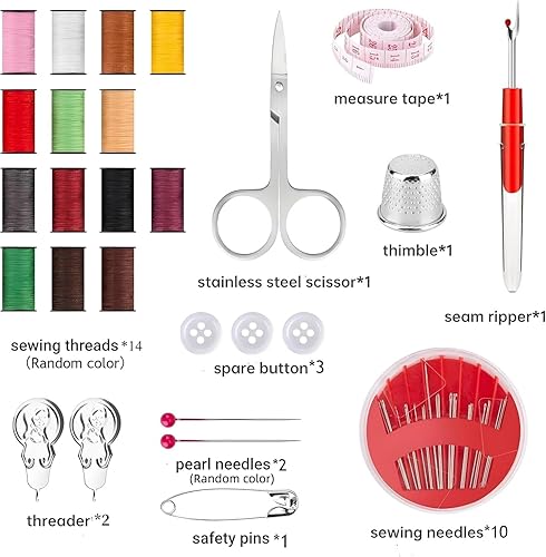 Heanvmyss Kit Couture,Kit Couture Complet avec Boîte,Kit de Couture Professionnel,Kit Couture Machine a Coudre,Couture Accessoires Set pour Maison,Voyage,Urgence,Débutants,DIY - Nail Gallerys