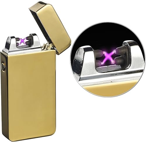 Briquet électronique USB à double arc électrique - Doré [Pearl] - Nail Gallerys