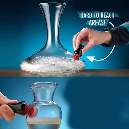 nettoyage pour bouteilles - Nettoyeur magnétique carafe - nettoyage pour bouteilles en verre - Brosse nettoyage magnétique en caoutchouc - Outil nettoyage intérieur en - Nail Gallerys