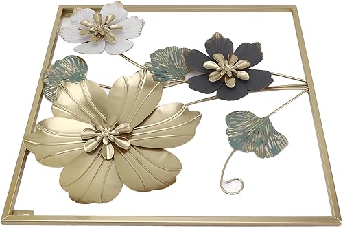Décoration Murale de Sculpture de Fleurs, Décoration Murale de Fleurs en Métal, Fer pour Salon - Nail Gallerys