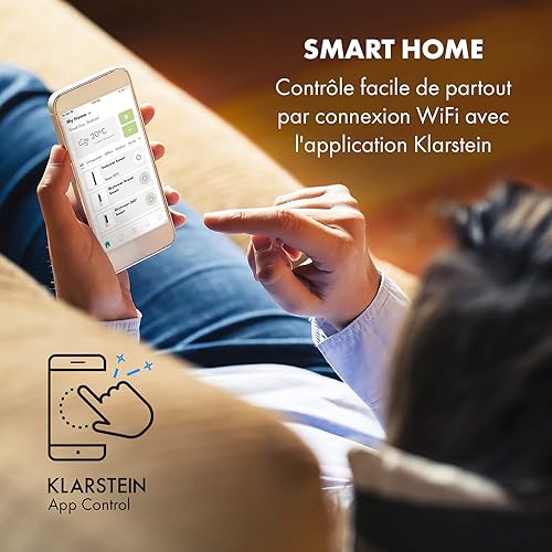 KLARSTEIN Icetower Smart Fan - ventilateur sur pied, 45 watts, affichage numérique, avec télécommande, minuterie 24 h, 3 modes de vent, 100 m³/h, connexion WiFi - blanc - Nail Gallerys