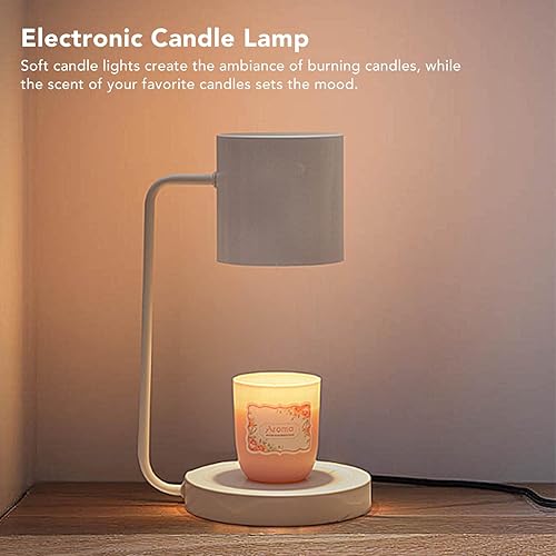 BestAlice Lampe de Table Chauffe-bougie, Mise à Niveau de la Lampe Chauffe-bougie à Intensité Variable, Lanterne de Lampe à Bougie électronique pour Décoration de Chevet de Chambre CN220V(Blanc) - Nail Gallerys