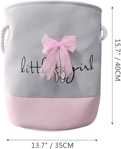 Fieans Panier à Linge Pliable Corbeille de Rangement en Coton Boîte de Stockage Organiseur pour Vêtements et Enfants Jouets - Dentelle Bowknot, Gris - Nail Gallerys