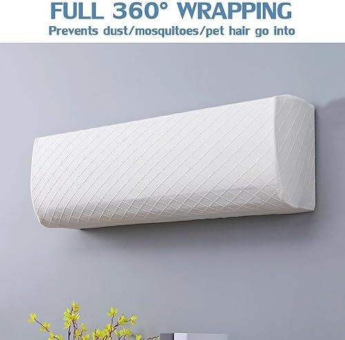 Morbuy Housse Élastique Climatiseur, Coque de Protection Climatiseur Couvre Jacquard de Couleur Unie Couvercle du Climatiseur, Cache-Poussière Air Conditionné (Blanc,1 pièce) - Nail Gallerys