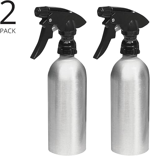 mDesign Vaporisateur Vide (Lot de 2) – pulvérisateur remplissable en Aluminium pour la Maison et Le Jardin – idéal comme Vaporisateur Plantes – métal brossé/Noir - Nail Gallerys