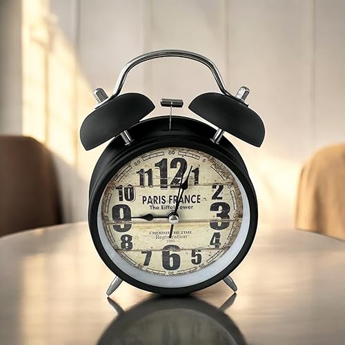 GMMH Horloge de table Rétro Vintage En métal Réveil Design (14-3) - Nail Gallerys