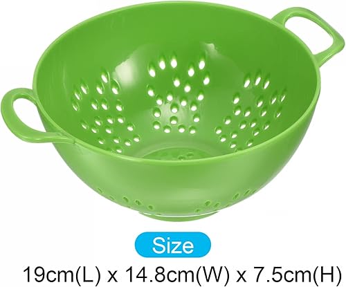 sourcing map Mini passoire alimentaire avec double poignée, passoire à riz en plastique pour fruits, pâtes et légumes, vert - Nail Gallerys