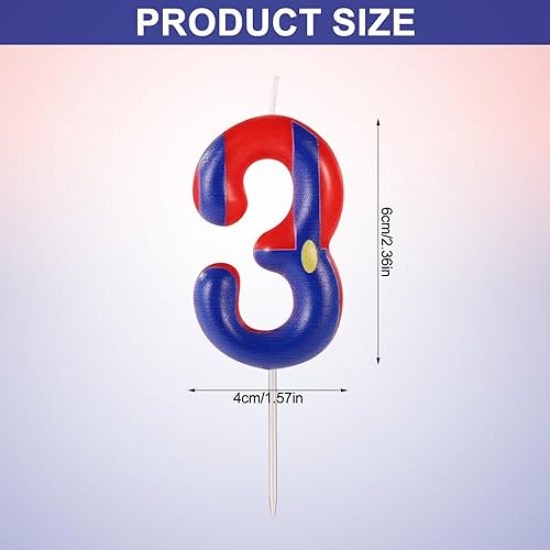 Pantalon à bretelles Bougies Chiffre d'Anniversaire, Bougies Gâteau Rouge et Bleu Bougies Décoration Gâteau Dessin Animé Décorations Gâteau pour Garçons Enfants Fête Anniversaire (Numéro 0) - Nail Gallerys