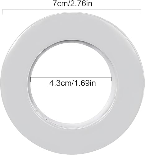 ALI2 32 Pièces Rideau Oeillet Anneaux,Anneaux Rideaux en Plastique,Oeillets Rideaux à Clipser,Diamètre Intérieur 43mm,Anneau Rideau Clipsable pour Rideaux de Douche, Rideaux de Fenêtre (Argent) - Nail Gallerys