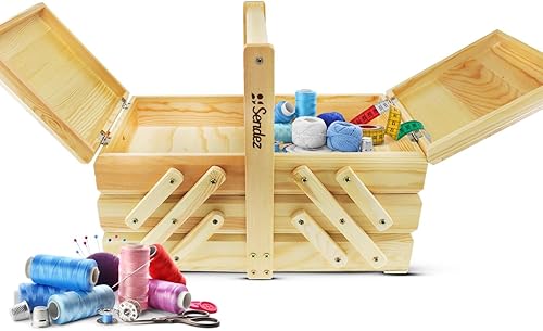 Sendez Boîte à couture XXL avec motif pour accessoires de couture 32 x 15 x 31 cm - Nail Gallerys