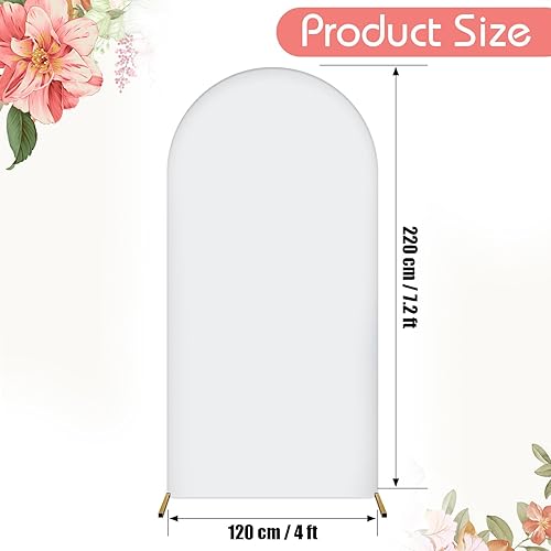 Couverture de Toile de Fond d'Arche, 120x220cm Couverture d'arc de Mariage Couverture de Toile de Fond Ronde 2 Faces Blanc pour la Décoration d'anniversaire de Mariage (Cadre Non Inclus) - Nail Gallerys