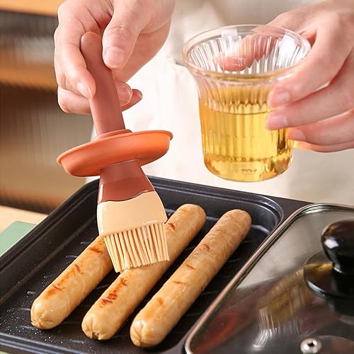 Récipient d'huile avec brosse, bouteille d'huile avec brosse en silicone, distributeur d'huile pour cuisine avec brosse - Ustensiles de cuisine, distributeur d'huile d'olive, ustensiles de cuisine - Nail Gallerys